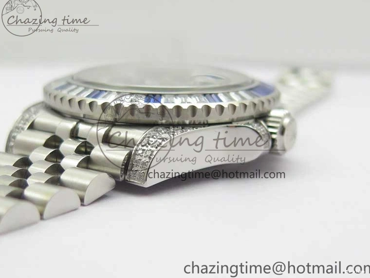 MiroTime 0401 GMT-Master II White Blue Diamonds Bezel 904L Steel GMF Best Edition Black Dial On Jubilee Bracelet SA3285 CHS V Original 2579